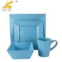 16pcs 100% Melamine Square Shape Dinnerware Set Wholesale A5 High Quality Melamine  Plate And Bowl  Tableware