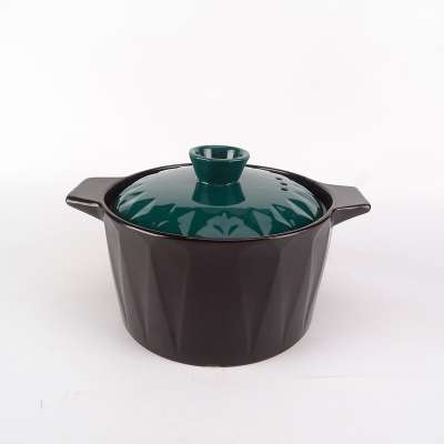 Ceramic pots for cooking color glazed with glass lid cooking pot sets