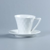 JQY elegant high grade smooth pattern espresso cups with saucer cappuccino mugs coffee tea cups and mugs with handle