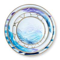 European Water flow 12inch 10.5inch 8inch 6.5inch porcelain dinnerware plates sets for wedding party events or Christmas