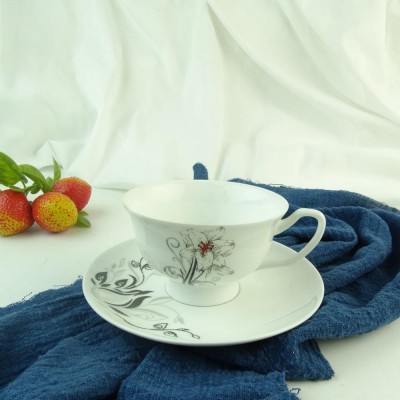 Cup And Saucer Bone China Ceramics Cup and Saucer   Tea Cup And Saucer White