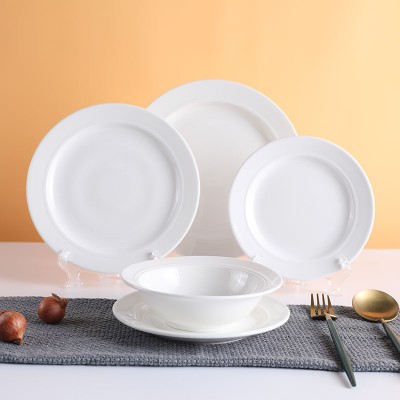 20pcs White Porcelain Dinner Set Ceramic Dinnerware Sets Plates Sets Dinnerware for Home Hotel Restaurant