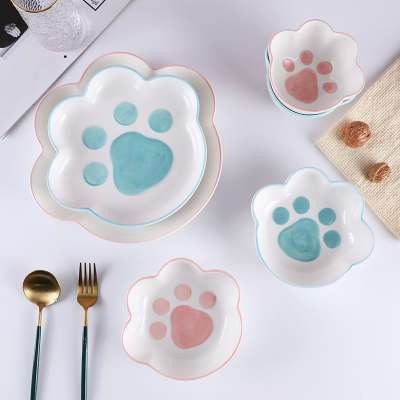 Dinner Plates Wholesale Ceramic Dinner Set Plates Cat Paw