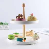 2 tiers Ceramic Dessert Stand Display Cake Display Set Cake Stand Display